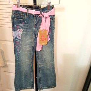 NWT ZANA DI.BO HO Girls Pink Silky bow Belt ls